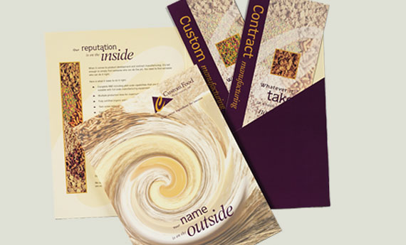 Custom Food Processors Corporate Brochure Package Studio 810 designed a corporate brochure package along with its logo design for Custom Food Processors