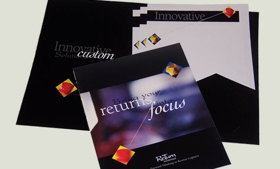 Return Reverse Logistics Corporate Brochure Package Studio 810 designed a corporate brochure package along with its logo design for Return reverse logistics services