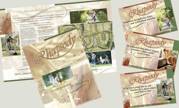 Rhapsody of Lyman Properties Corporate Brochure Package and Direct Mail Campaign Studio 810 designed a corporate brochure package along with a direct mail campaign for Rhapsody of Lyman Properties